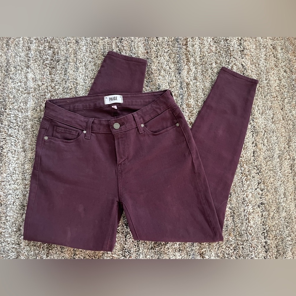 PAIGE Premium Denim size 29 VERDUGO ANKLE slim / skinny jeans Dusty Plum Color